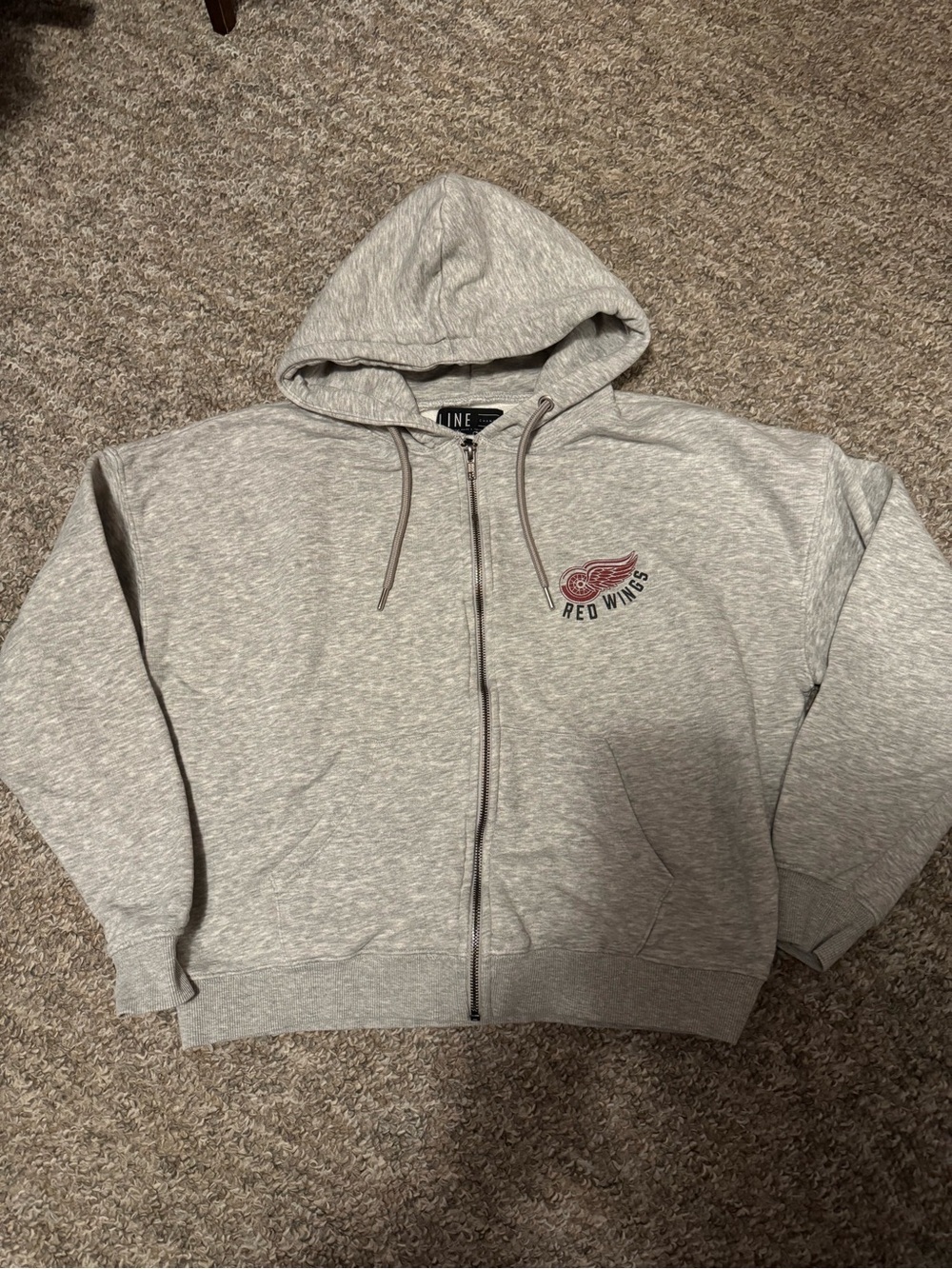 Line Change Detroit Red Wings Gray Zip-Up Hoodie